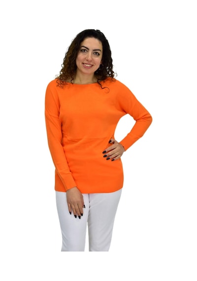 Kadın Kayık Yaka Spor Kazak 12489 Bgl-st04098 turuncu Turuncu