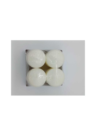 Hemsjö Blok Mum 4'lü Set, 5,7 Cm Çap, 8 Cm Yükseklik, Beyaz Diğer