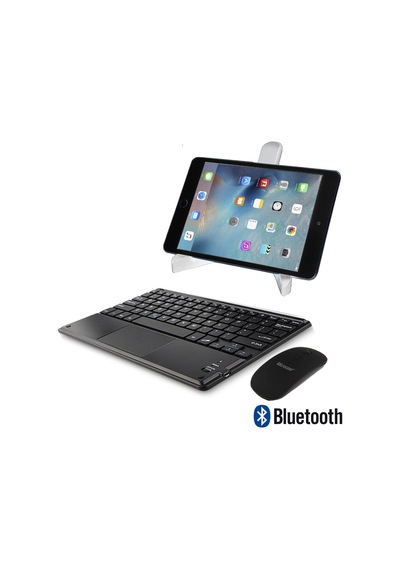 Microcase Apple Uyumlu iPad  Pro 12.9 2021 Bluetooth Touchpad Klavye 28 CM (TRSticker) + Mouse + Stand - AL2757