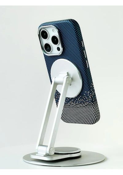Apple Uyumlu iPhone 17 Pro Max İle Kılıf Magsafe Şarj Özellikli Karbon Fiber Görünümlü Şık Tasarımlı 1.5 Mm Sert Pc Kapak Turuncu