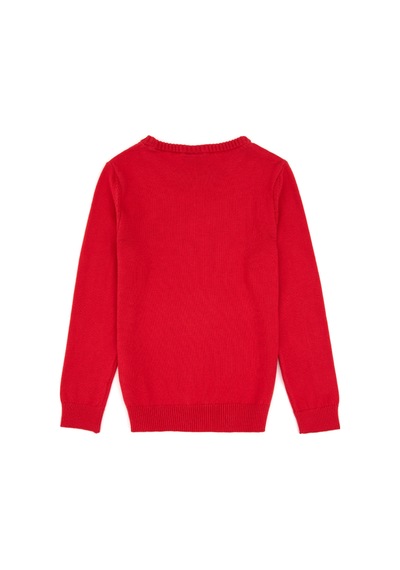 U.S. Polo Assn. Kız Çocuk Kırmızı Bisiklet Yaka Basic Kazak 50316808-VR171