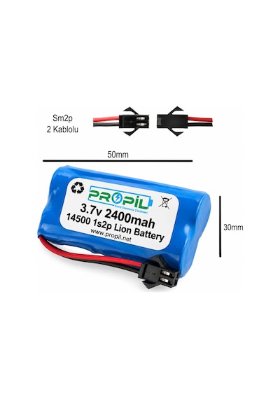 3.7v 2400 Mah 14500 Lion Oyuncak Pili Yüksek Kapasite