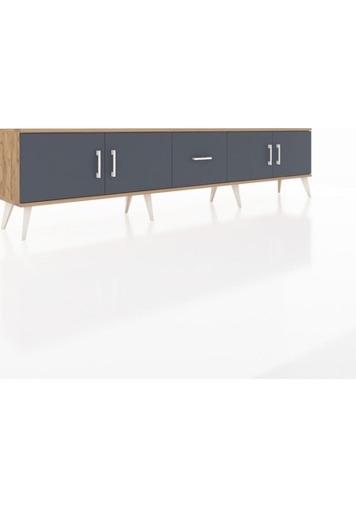 Arges Tv Ünitesi 2 Raflı Tek Çekmeceli 4 Kapaklı 220x30x51 Çam-antrasit Antrasit - Atlas Çam Arges Tv Ünitesi 2 Raflı Tek Çekmeceli 4 Kapaklı 220x30x51 Çam-antrasit Antrasit - Atlas Çam
