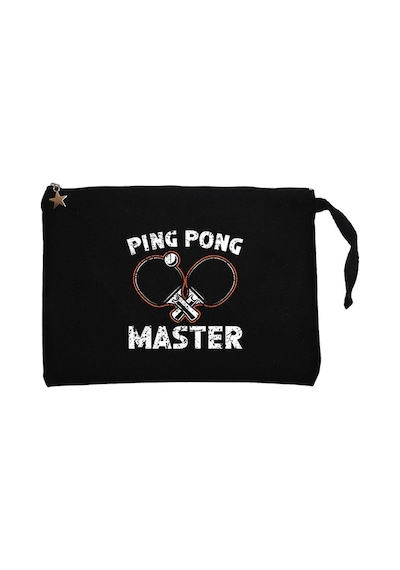 Ping Pong Player Siyah Clutch Astarlı Cüzdan / El Çantası Siyah