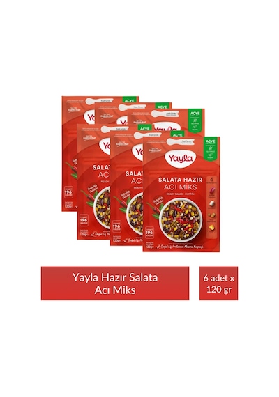 Yayla Salata Hazır Acı Miks 120 Gr X 6 Adet