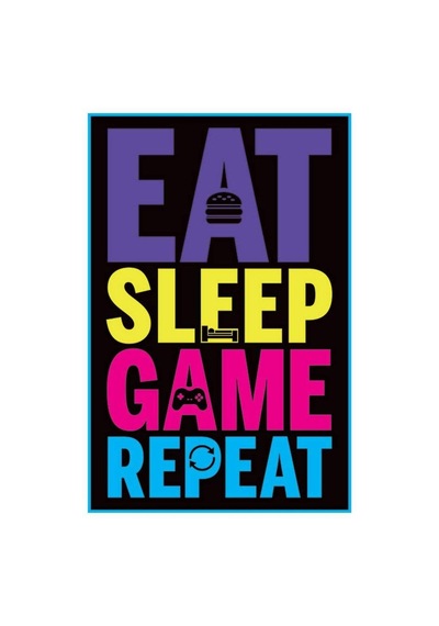 Grindstore Maxi Poster Eat, Sleep, Game, Repeat Gaming Sku: Smgstk2b9ce1367f