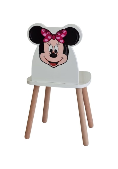 Liva Ahşap Çocuk Aktivite Çalışma Sandaliyesi 4-12 Yaş Minnie Mouse Liva Ahşap Beyaz