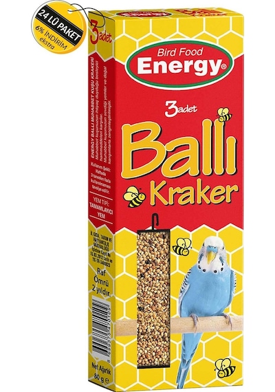 Energy Ballı Muhabbet Kuşu Krakeri 24 x 3'lü