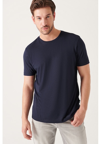 Avva Erkek Lacivertvert Ultrasoft Bisiklet Yaka Düz Standart Fit Normal Kesim Modal T-Shirt B001171 Lacivert Avva Erkek Lacivertvert Ultrasoft Bisiklet Yaka Düz Standart Fit Normal Kesim Modal T-Shirt B001171 Lacivert
