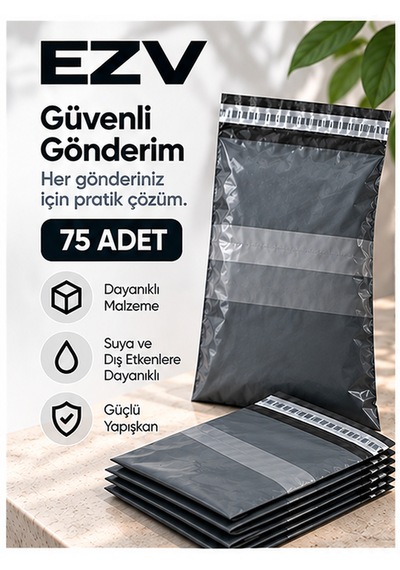 Gri Cepli Kargo Poşeti 25x30+5 Cm 75 Adet