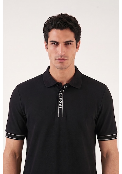 Buratti Pamuklu Regular Fit Yarım Fermuarlı Polo T Shirt Erkek Polo Yaka T Shirt 5904073 Siyah