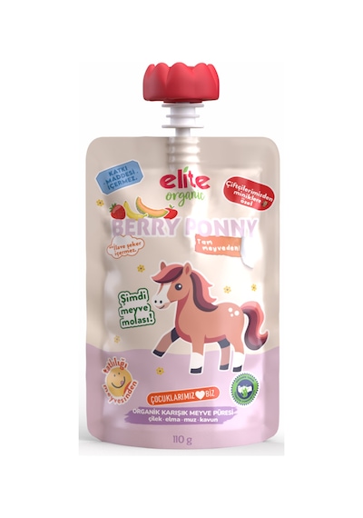 Berry Pony Organik Karışık Meyve Püresi 110 G