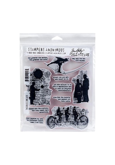 Tim Holtz - Stampers Anon Cling Rbbr Damga Seti Teorileri, Çok Renkli, Tek Boyut