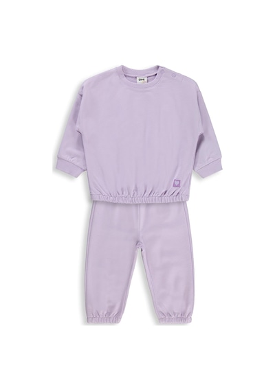 Civil Baby Kız Bebek Düz Basic Kalpli 6-18 Ay Takım - Lila