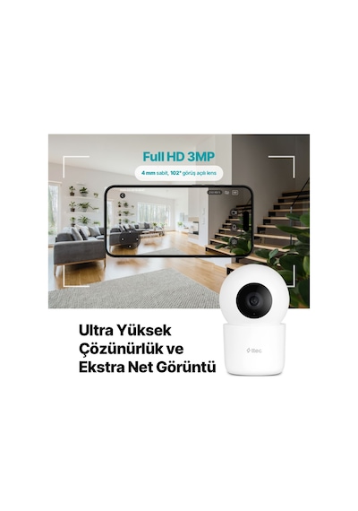Ttec 2agk04 Wizi Pro 2 Full Hd 360 Tak Çalıştır Wi-fi Akıllı Kamera
