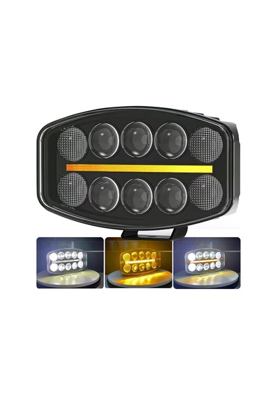 Sparkle 10" Beyaz Turuncu Led Spot Projektör + Drl Çalışma Lambası Yardımcı Sürüş Işık Barları Tır Kamyon Araç Kaput Tampon Tavan Çatı Işıkları Off Ro