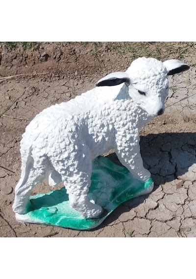 M3 Beyaz Koyun Yavrusu Süt Kuzu Iç Dış Mekan 50Cm Bahçe Oda Heykeli Beyaz