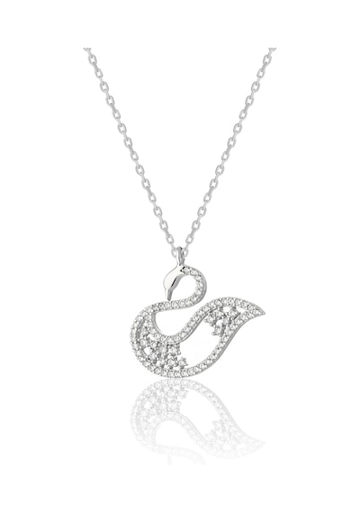 Zanaatsilver 925 ayar Gümüş Rodyum kaplama Kuğu kolye