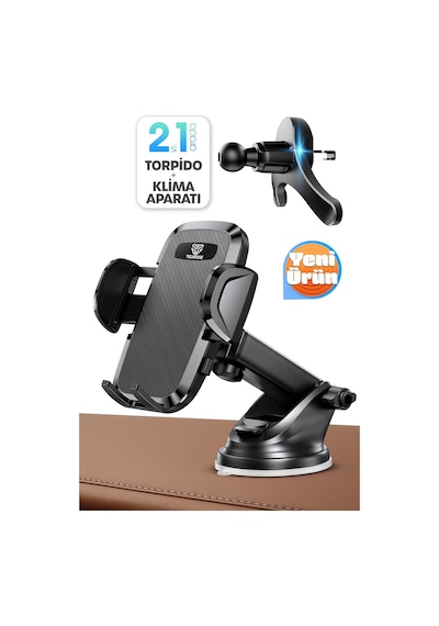 2 Modlu Klima + Torpido Araç Telefon Tutacağı Cam Havalandırma Vantuzlu Araba Telefon Tutucu Tt01 2 Mixed