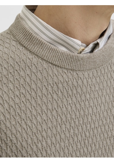 Jack & Jones Jack Jones Erkek Desenli Örgü Kazak 12283381 Krem