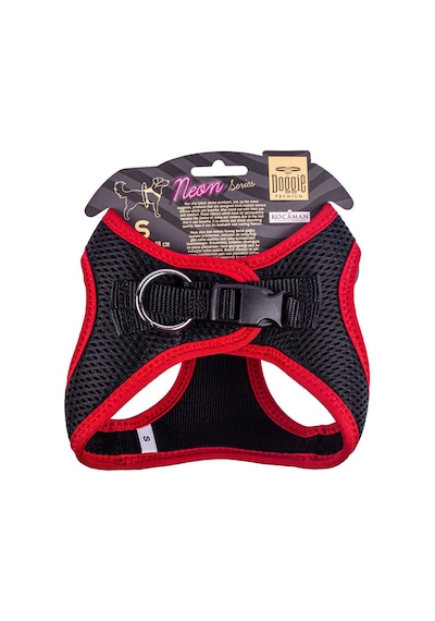 Doggie Havalı Dokuma Neon Serisi Küçük Irk Göğüs Tasması Kırmızı S-32-38Cm Kırmızı