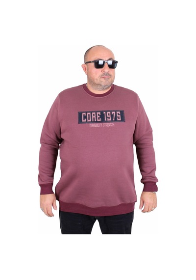 Moc Grande Mocgrande Erkek Büyük Beden Sıfır Yaka 3ip Sweat Core 1975 24209 Eflatun Eflatun