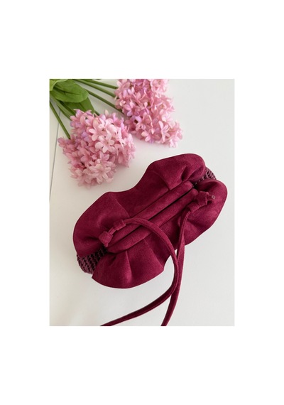 Bolca Emek El Yapımı Fırfırlı Burslu Kadın Çanta Bordo - 918068893 Bordo - 918068893 Bordo