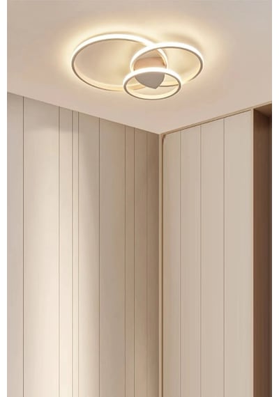 Sole Beyaz Renk Salon - Mutfak - Hol Beyaz Led 3 Lü Avize Beyaz