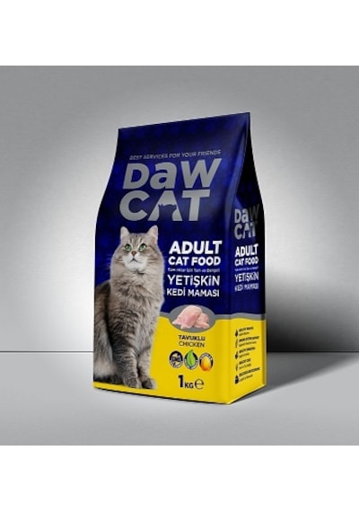 Dawcat Tavuklu Yetişkin Kedi Maması 1 KG