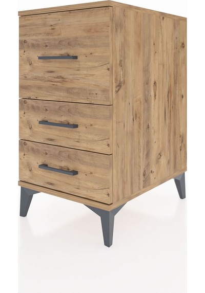 Kronos Komodin 3 Çekmeceli 44x59x80 Çam-çam Çam