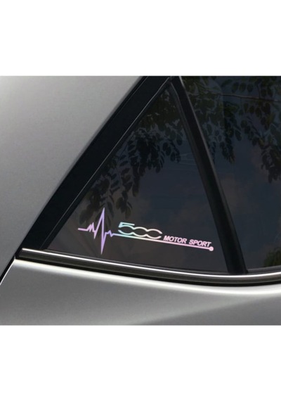 Fiat 500 Yan Cam Sticker Oto Kapı 20 Cm X 7 Cm Renkli