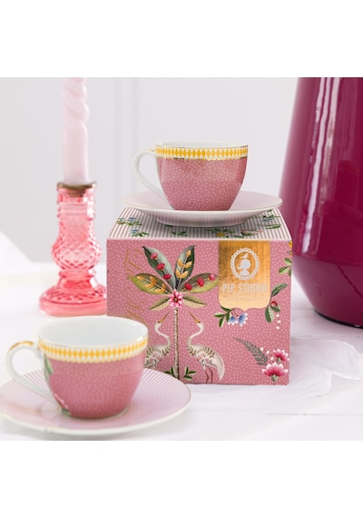 Pembe Porselen Kahve Fincan Seti 120 Ml