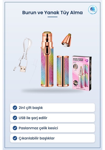 Tıraş Makinesi Usb Şarjlı 2in1 Burun Ve Yanak Tüy Alma Kişisel Ba
