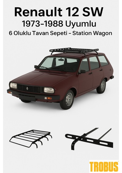 Renault 12 1971-1988 Uyumlu 6 Oluklu Tavan Sepeti - Sedan Kasa