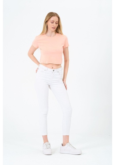 Kadın Kısa Kollu Oversize Crop Çok Renkli