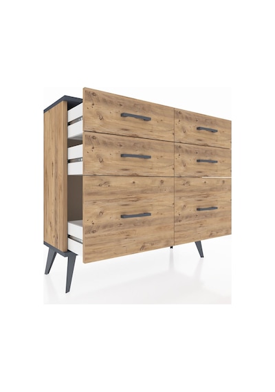 Arges Şifonyer 6 Çekmeceli 88x30x80 Çam-antrasit/çam Antrasit/çam Arges Şifonyer 6 Çekmeceli 88x30x80 Çam-antrasit/çam Antrasit/çam