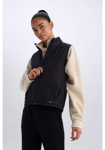 DeFactoFit Su İtici Regular Fit Fermuarlı Sporcu Yelek D6081AX25SPBK81 Siyah