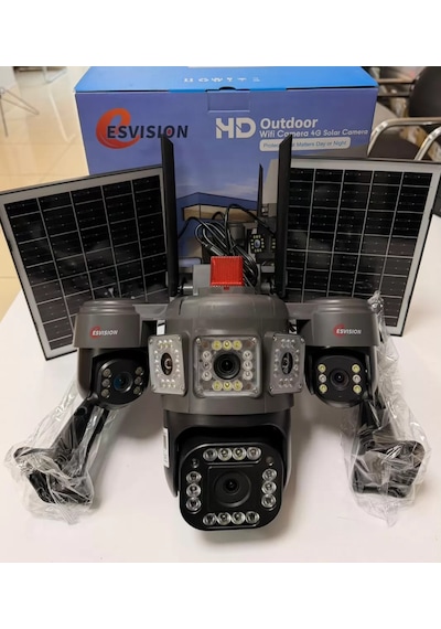Esvision 7021 4 Kameralı 4g Çift Solar Panel 16x Zoom Dual Batarya Hieasy Aov Sürekli Kayıt Gece Görüş Çift Yönlü Ses Turkcell Sim Kart