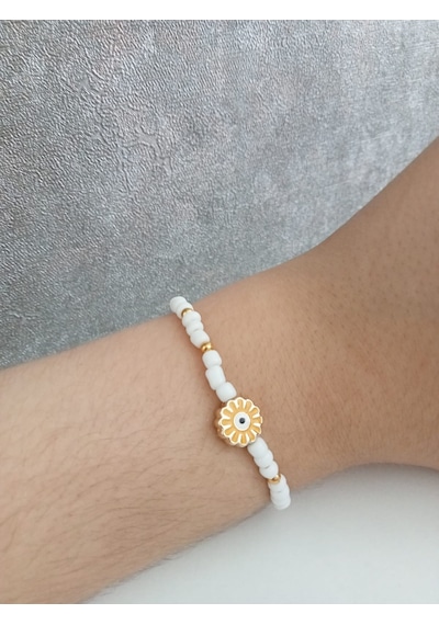 Nle Accessory Güneş Figürlü Bileklik Beyaz