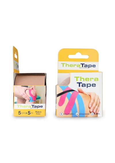 Thera Tape Kinesio Sporcu  Bandı Yüz & Vücut Uyumlu Kinezyo Bant Ten 5 CM x 5 M﻿﻿