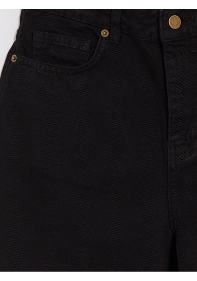 Lcwaıkıkı Petite Siyah Regular Fit Kadın Jean Şort