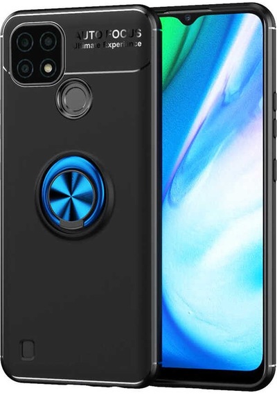 Goocamp Realme C25 Kılıf Ravel Silikon Kapak - Siyah-kırmızı Siyah-kırmızı