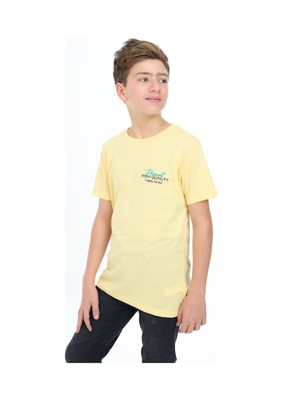 Toontoy Kids Toontoy Erkek Çocuk Present Baskılı Tişört Sarı