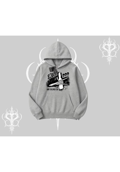 Startmore Kapşonlu Sweatshirt Skull Impact Bone Chilling Street Icon Gri