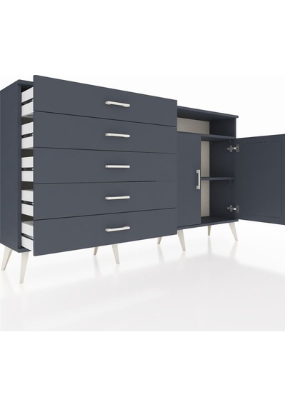 Arges Konsol 2 Raflı 5 Çekmeceli 2 Kapaklı 176x30x99 Antrasit-ant Antrasit-antrasit Arges Konsol 2 Raflı 5 Çekmeceli 2 Kapaklı 176x30x99 Antrasit-ant Antrasit-antrasit