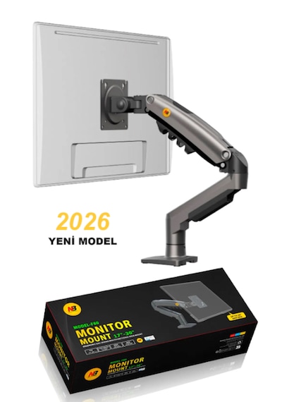 Monitör Standı North Bayou Nb F80 2026 Yeni Model Amortisörlü Tekli Monitör Standı Gri 17-32 Inç - 2-9 Kg