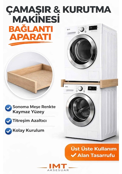 İmt Aksesuar Çamaşır Makinesi Dolabı Çamaşır Ve Kurutma Makinesi Üst Üste Sabitleme Bağlantı Aparatı Sonomo Meşe İmt Aksesuar Çamaşır Makinesi Dolabı Çamaşır Ve Kurutma Makinesi Üst Üste Sabitleme Bağlantı Aparatı Sonomo Meşe