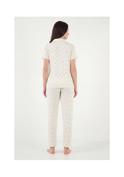 Lela Bayan Pijama Takımı 65750101y Ekru-yeşil