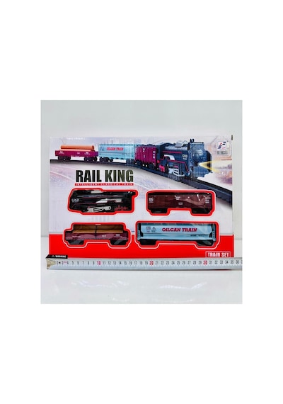 Oyuncak 14 Parça Farları Yanabilen 1 Metre Raylı Sesli Ve Işıklı Tren Seti Piller Hediye