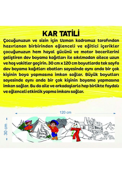 30x120 Boyama Rulosu Yaman Kar Tatili + Adel 12'li Keçeli Boya Kalemi